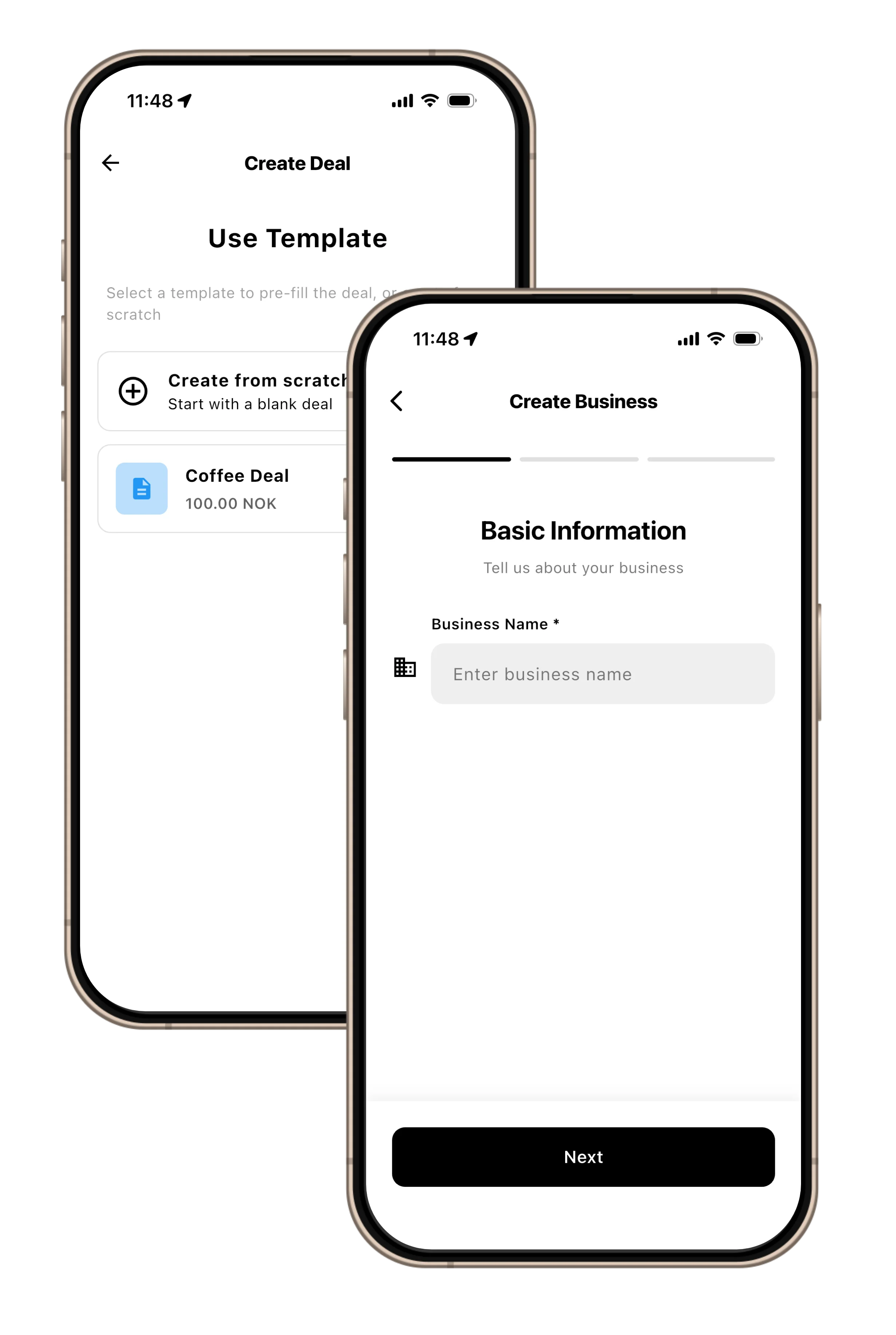 RealDeal business dashboard showing analytics and deal management