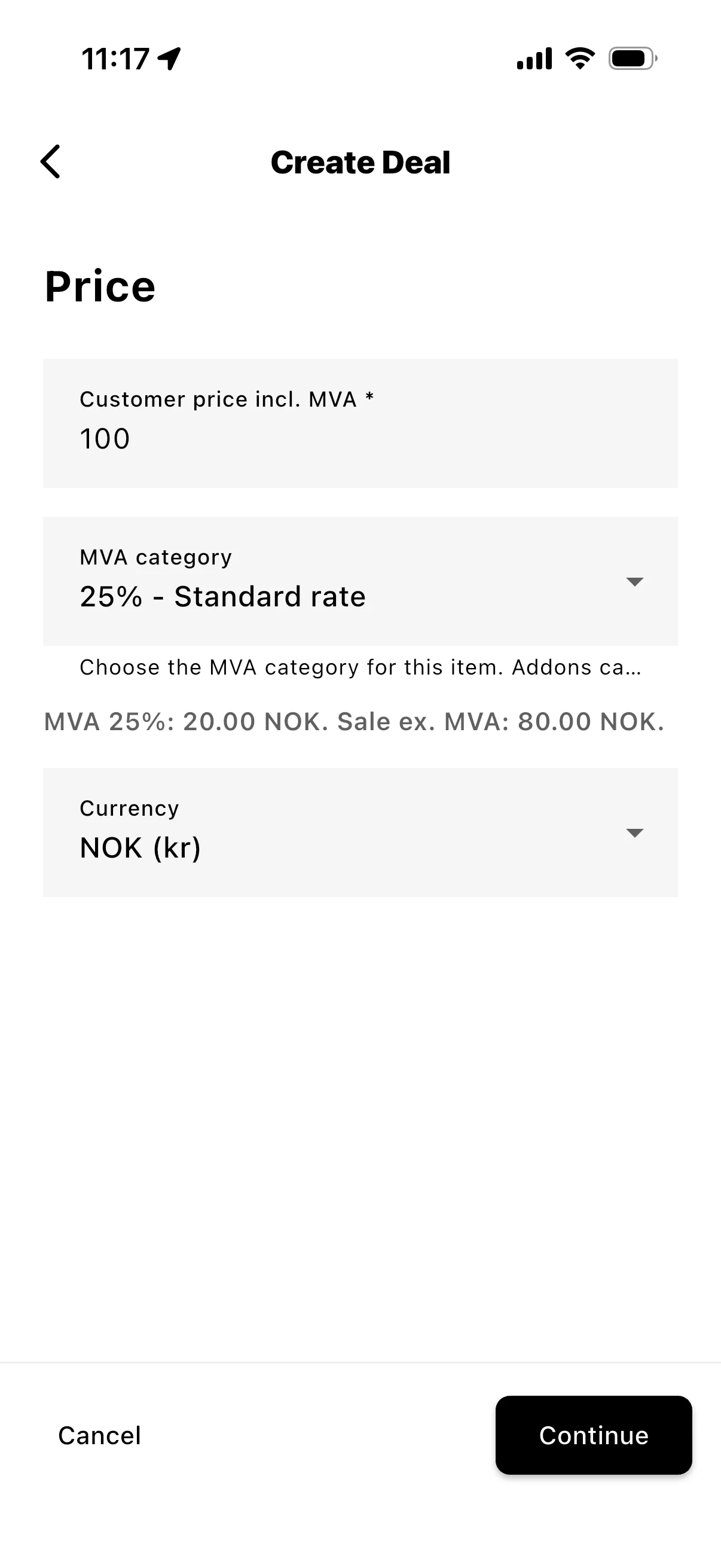 RealDeal deal builder with price, expiry, quantity, and MVA controls